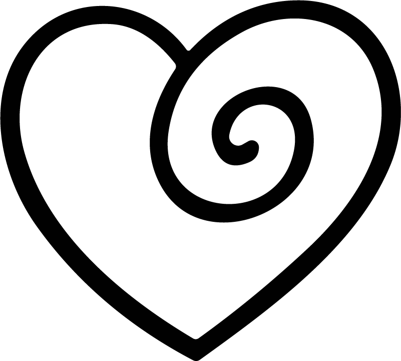 Swirl Heart SVG Spiral Outline Vector