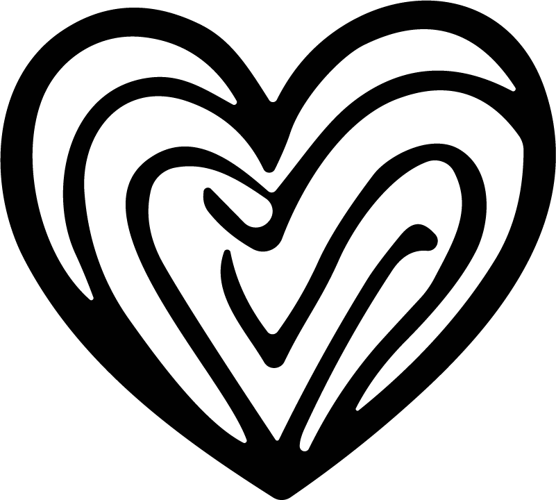 Swirl Heart SVG Bold Spiral Vector