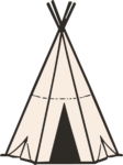 Teepee Tent SVG Rustic Outline Vector