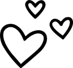 Three Hearts SVG Playful Sketch Vector