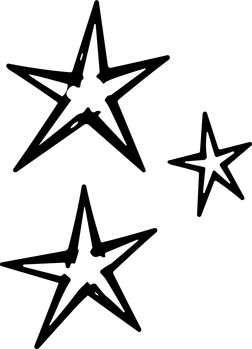 Three Stars SVG Bold Sketchy Vector - Image 1