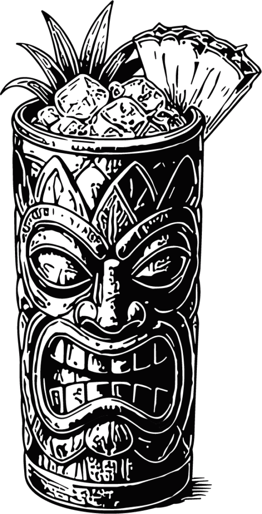 Tiki Cocktail Mug Bold Tropical Vector