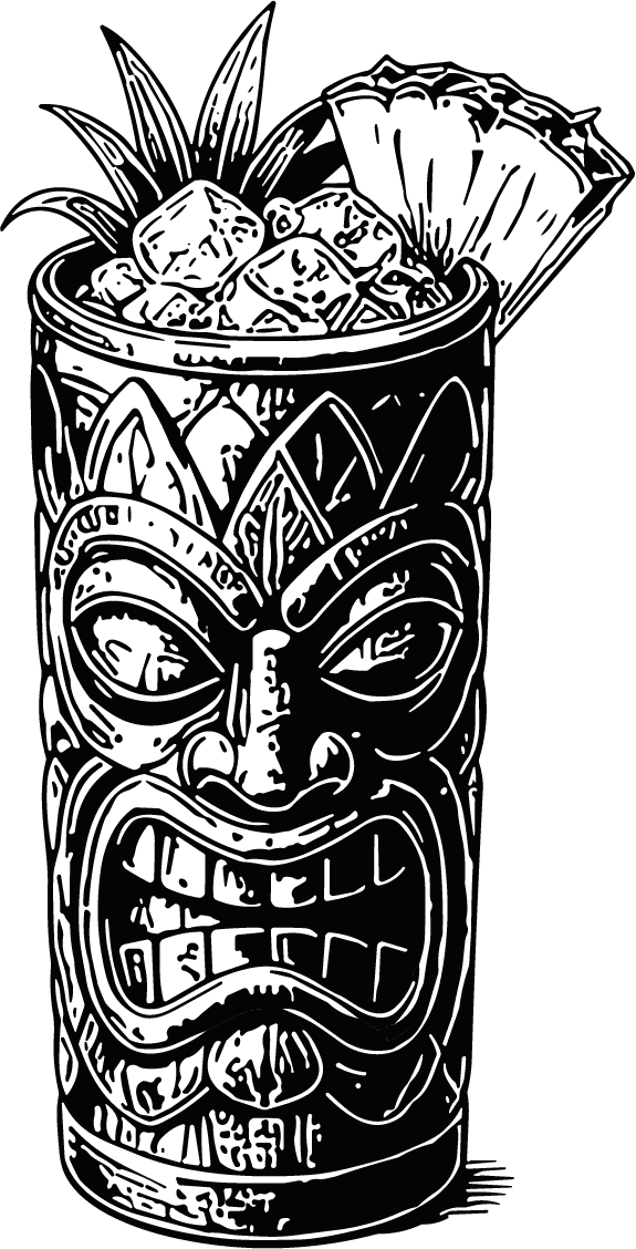 Tiki Cocktail Mug Bold Tropical Vector - Image 1