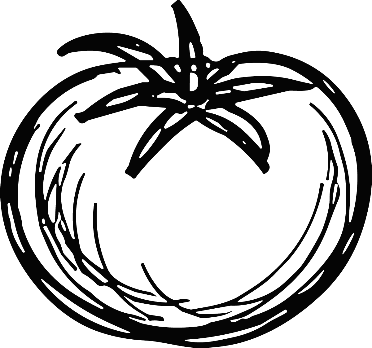 Tomato SVG Bold Outline Vector - Image 1
