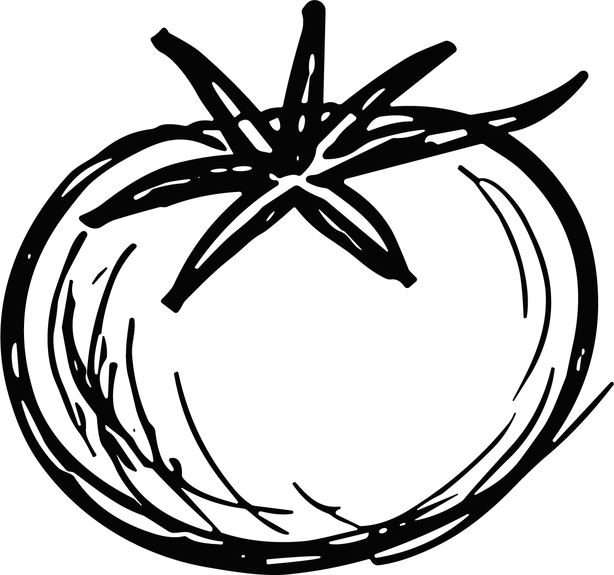 Tomato SVG Bold Sketch Vector - Image 1