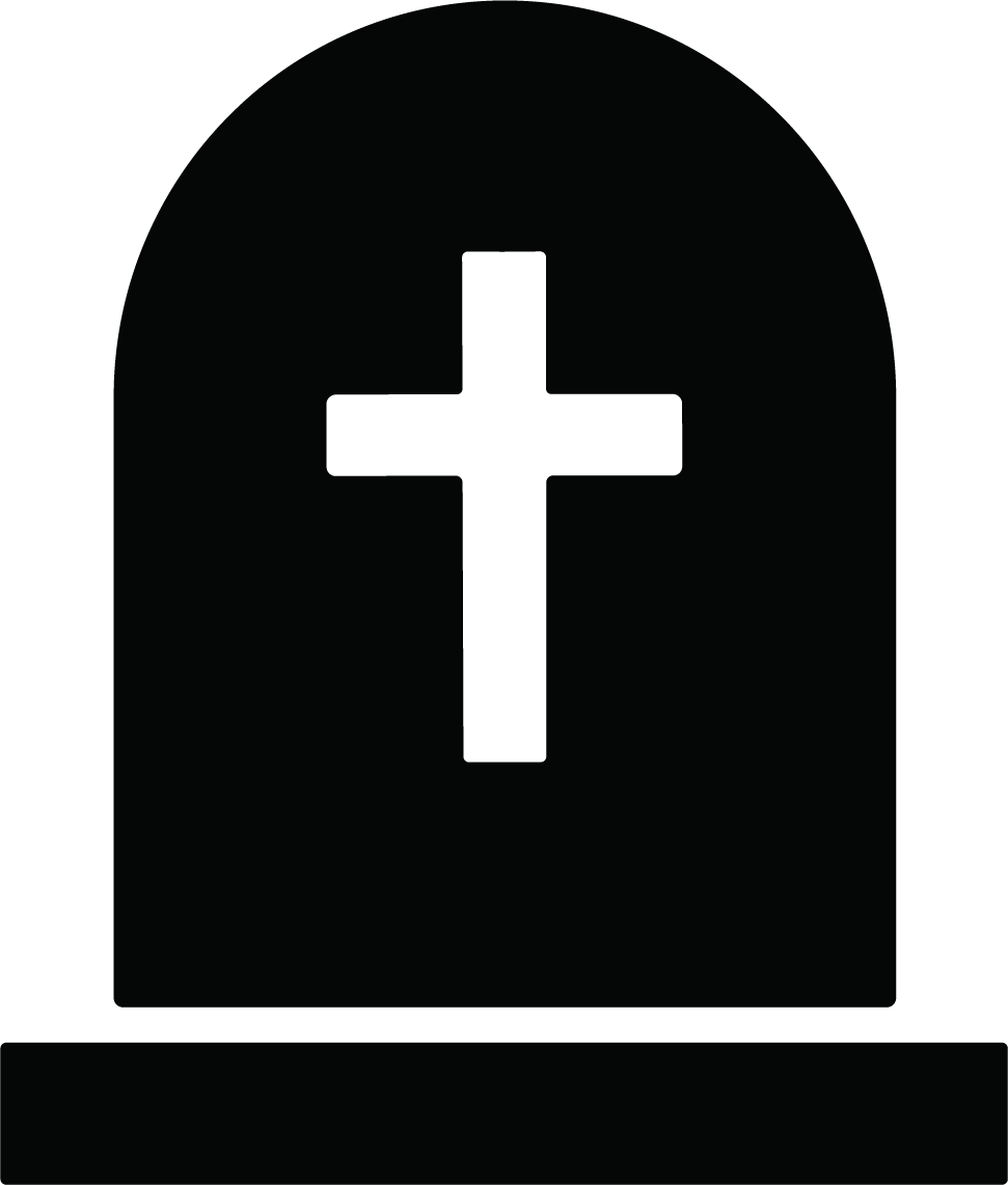 Tombstone Cross SVG Somber Silhouette Vector - Image 1