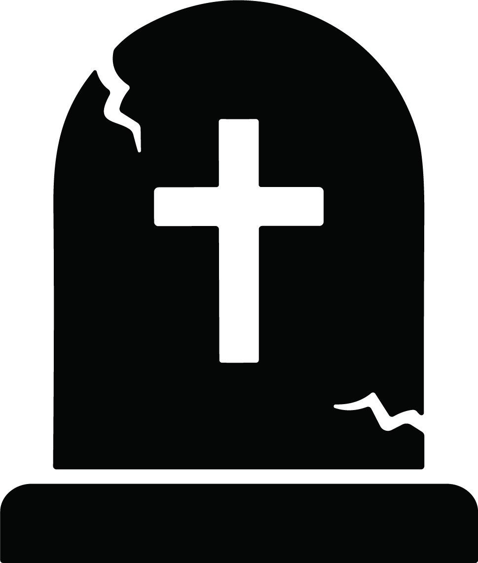 Tombstone Cross SVG Cracked Cemetery Vector - Image 1