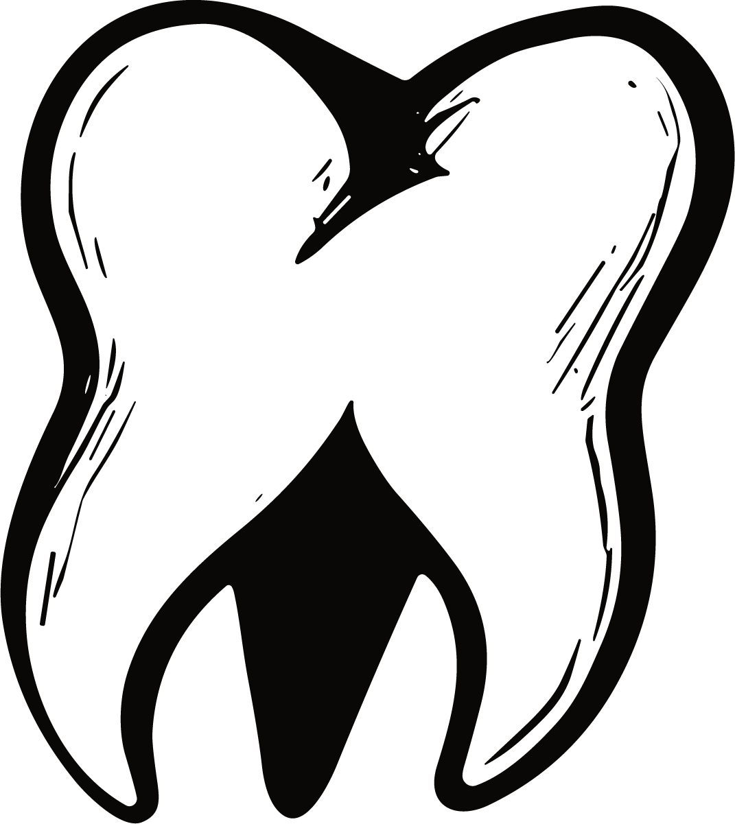 Tooth SVG Bold Sketch Vector - Image 1