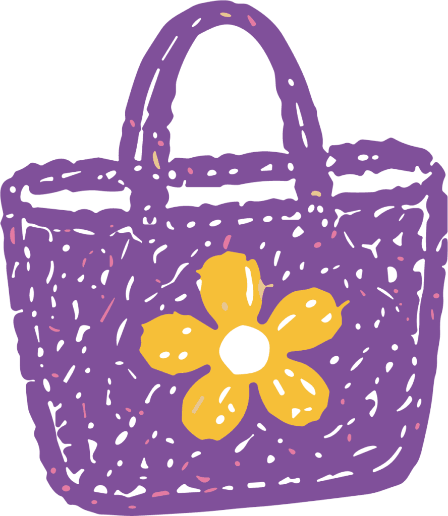 Tote Bag SVG Floral Doodle Vector