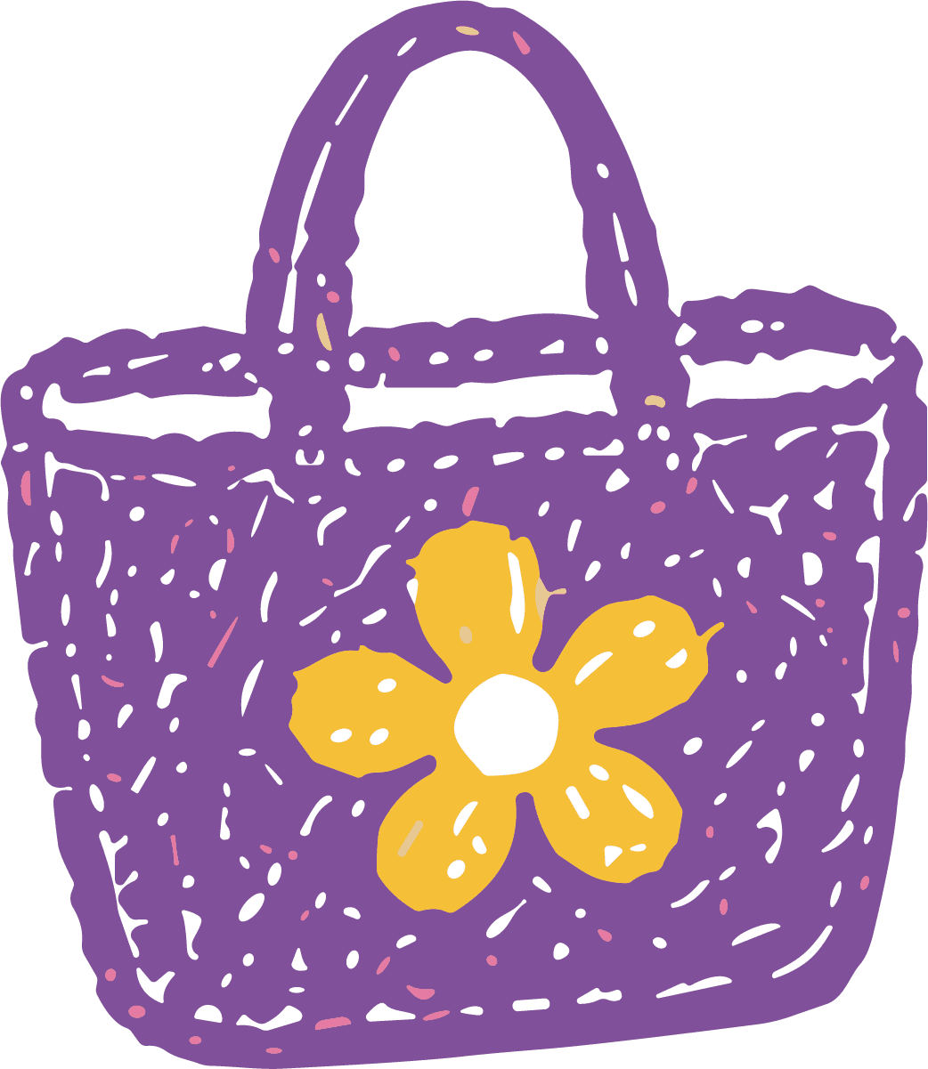 Tote Bag SVG Floral Doodle Vector - Image 1