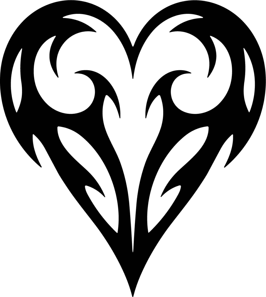 Tribal Heart SVG Flame Swirl Vector