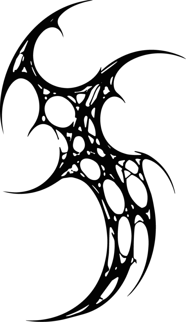 Tribal Swirl Emblem SVG Spiky Biomechanical Vector
