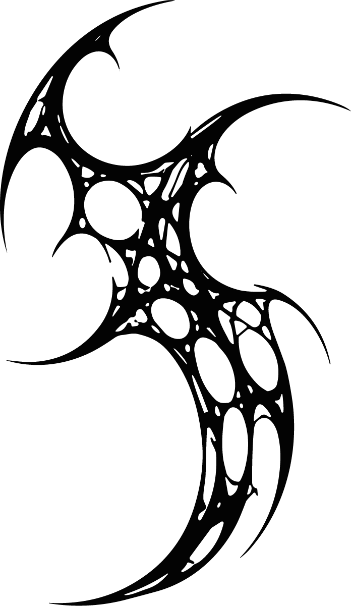 Tribal Swirl Emblem SVG Spiky Biomechanical Vector - Image 1