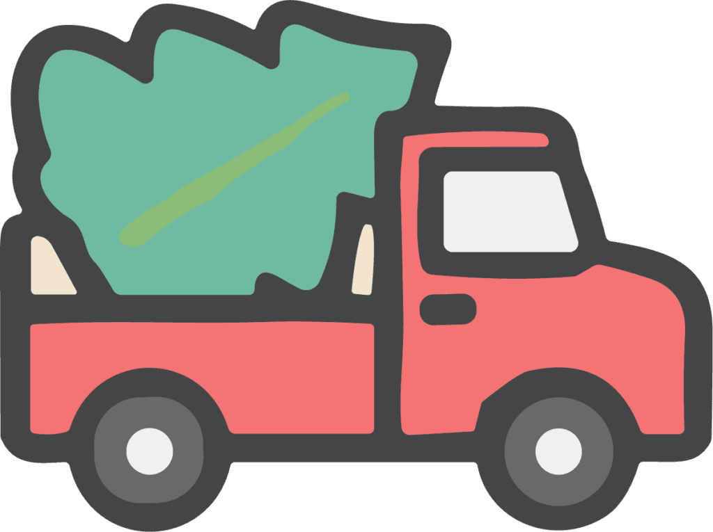 Truck Carrying Tree SVG Festive Delivery Vector