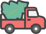 Truck Carrying Tree SVG Festive Delivery Vector