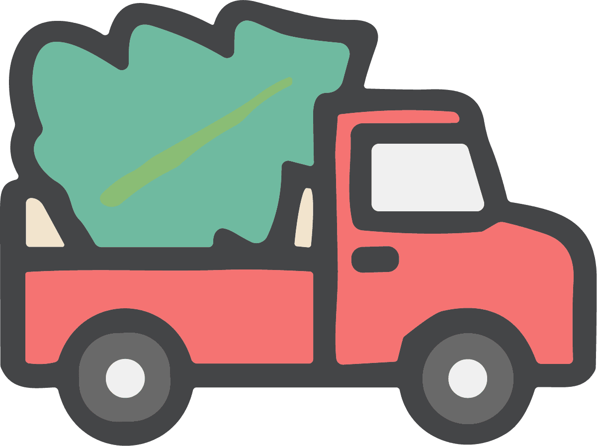 Truck Carrying Tree SVG Festive Delivery Vector - Image 1