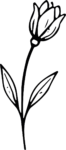 Tulip Flower SVG Bold Outline Vector