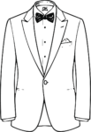 Tuxedo Jacket SVG Formal Line Art Vector
