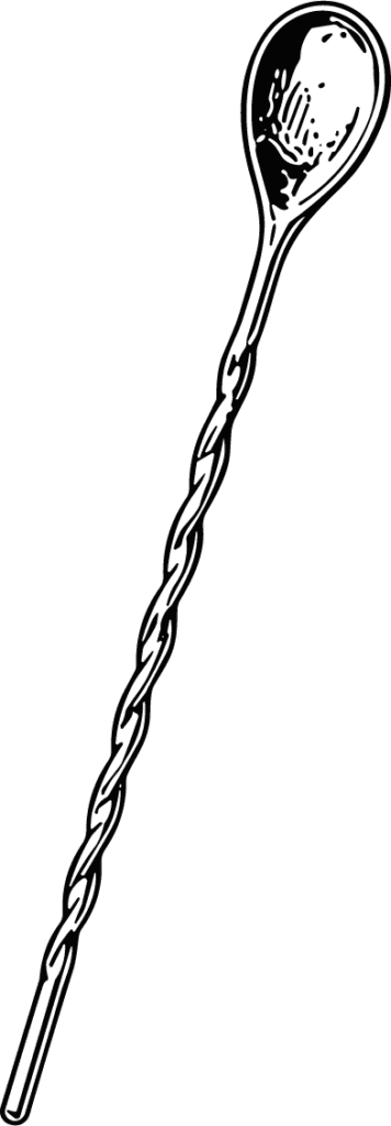 Twisted Handle Spoon Elegant Barware Vector