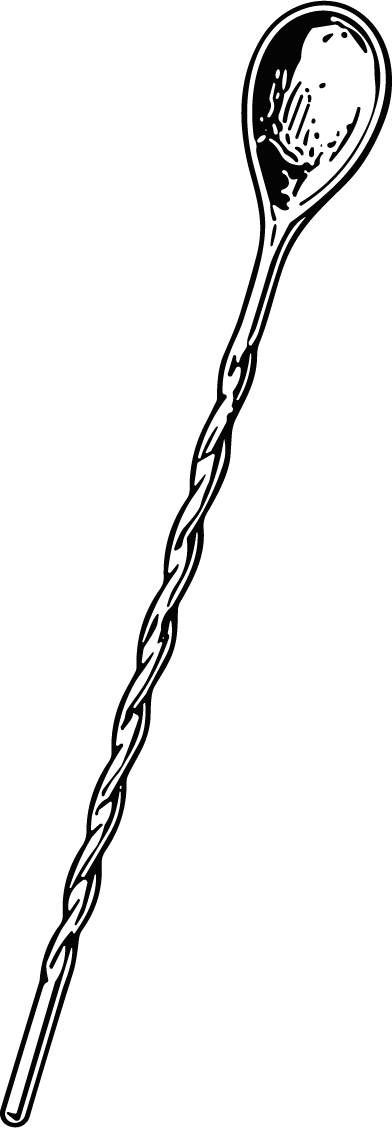 Twisted Handle Spoon Elegant Barware Vector - Image 1