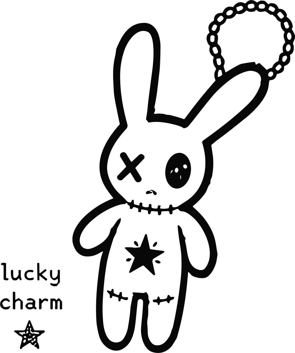 Voodoo Bunny Doll SVG Creepy Cute Vector - Image 1
