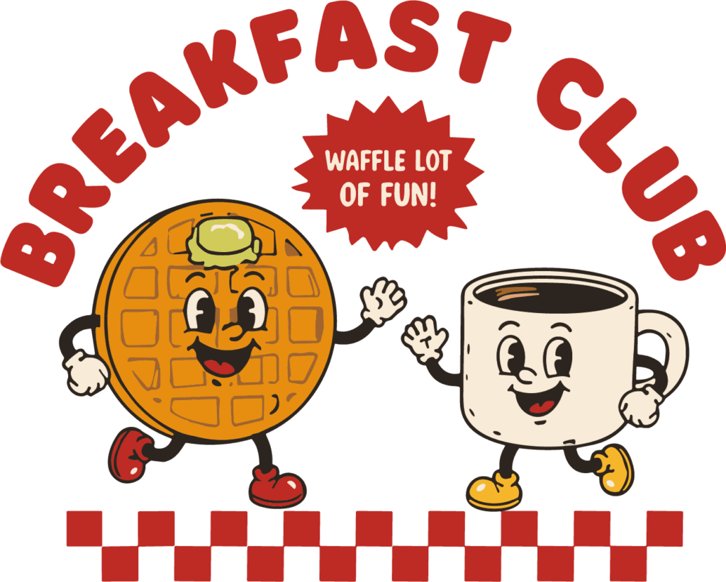 Waffle And Coffee Mug SVG Retro Diner Vector