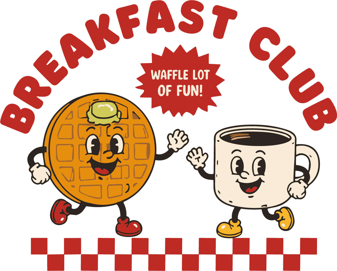 Waffle And Coffee Mug SVG Retro Diner Vector - Image 1