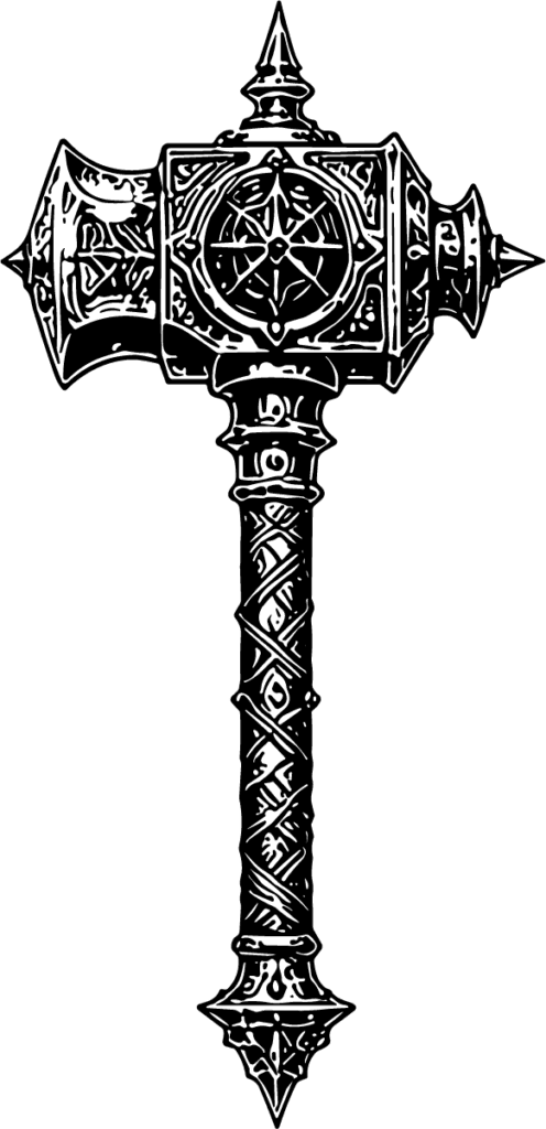 War Hammer SVG Ornate Medieval Vector
