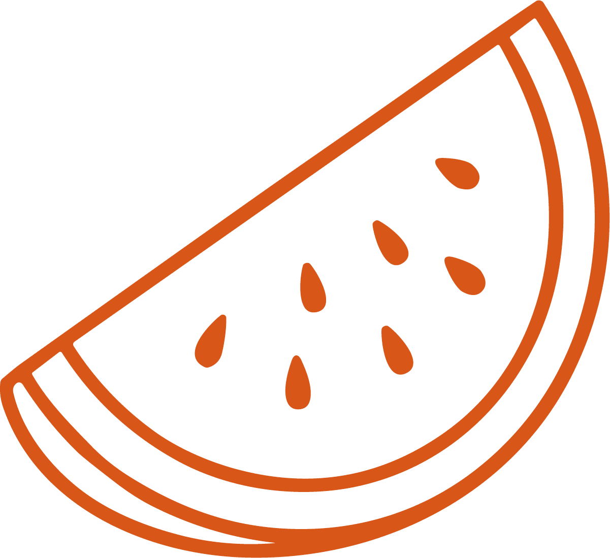 Watermelon Slice SVG Bold Outline Vector - Image 1