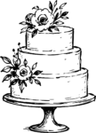 Wedding Cake SVG Rustic Floral Vector