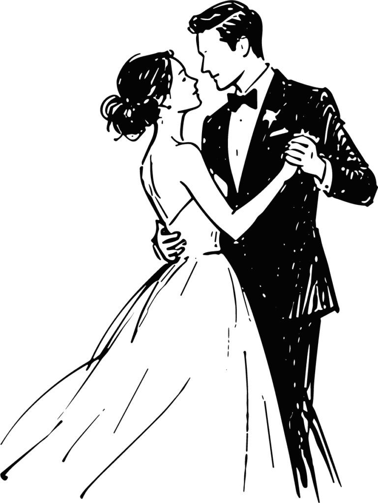 Wedding Couple SVG Romantic Dance Vector