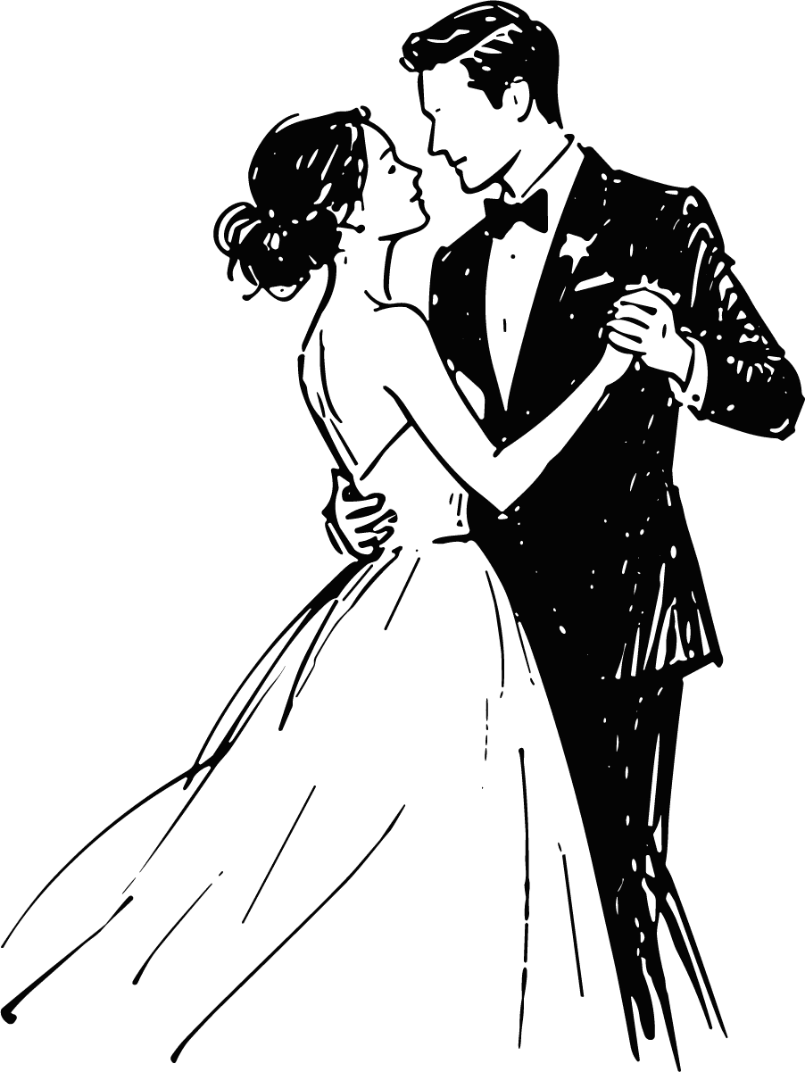 Wedding Couple SVG Romantic Dance Vector - Image 1