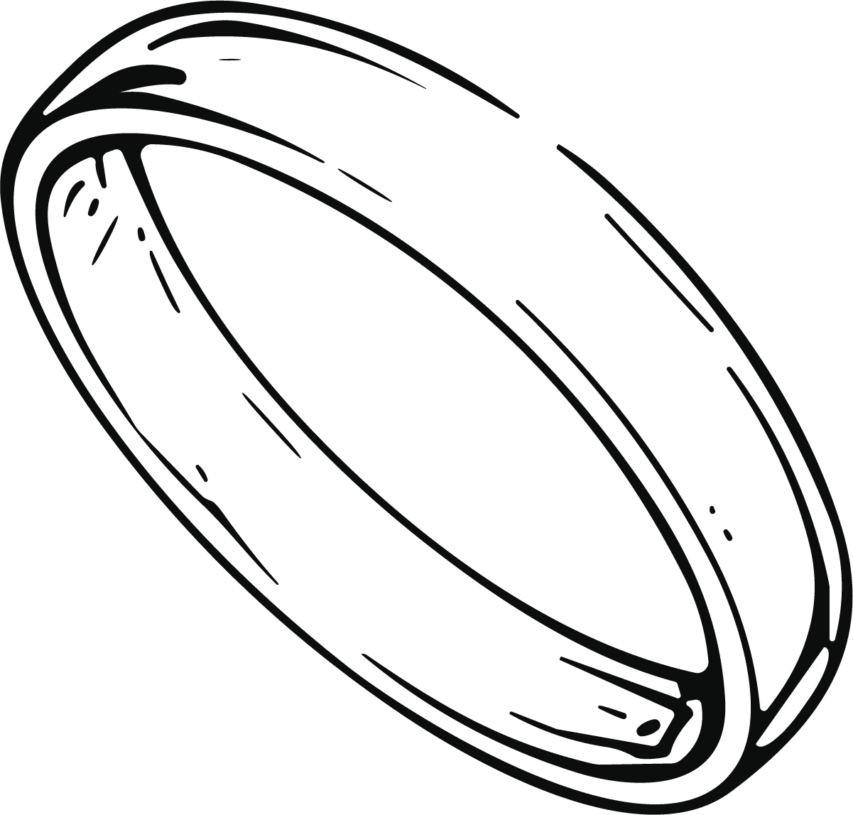Wedding Ring SVG Bold Outline Vector - Image 1