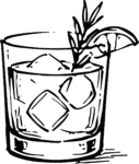 Whiskey Cocktail SVG Bold Sketch Vector