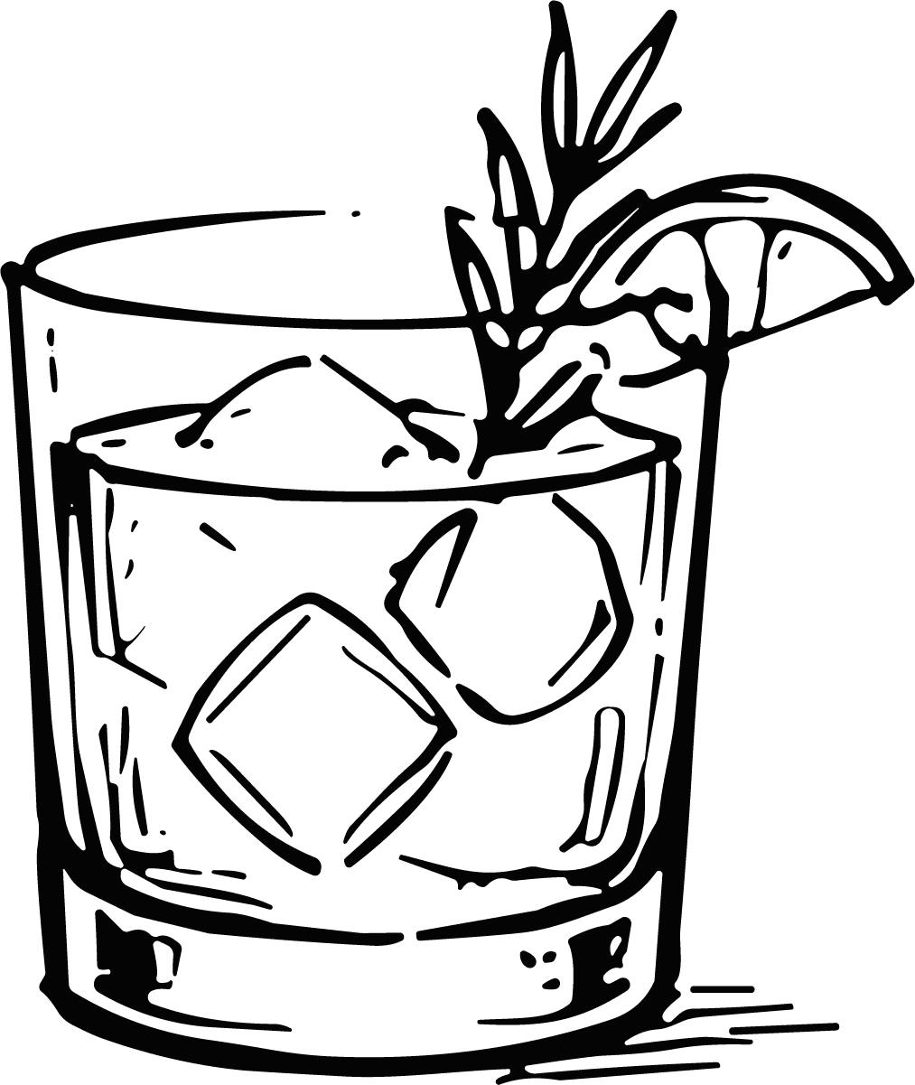 Whiskey Cocktail SVG Bold Sketch Vector - Image 1