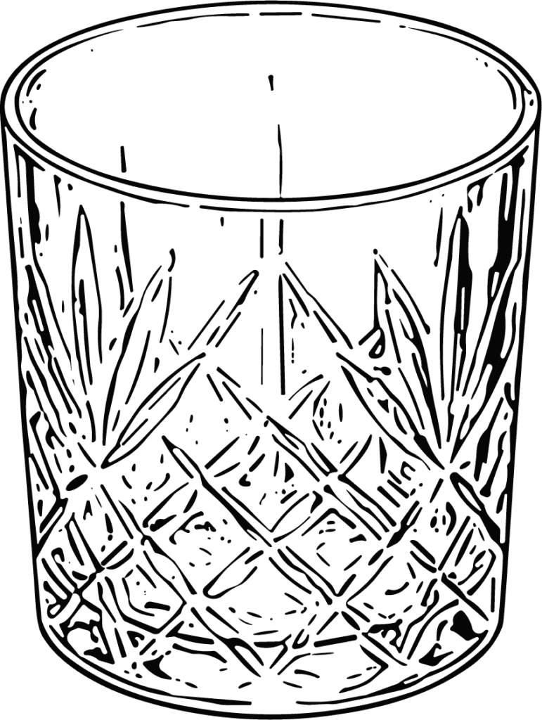 Whiskey Glass Etched Crystal Vector