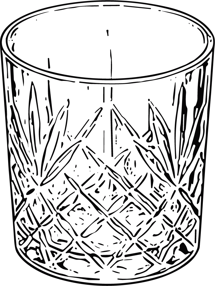 Whiskey Glass Etched Crystal Vector - Image 1
