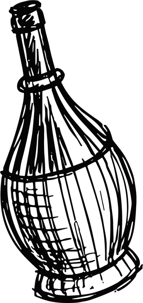 Wicker Wine Bottle SVG Rustic Sketch Vector