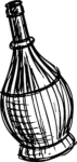 Wicker Wine Bottle SVG Rustic Sketch Vector