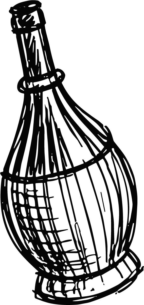 Wicker Wine Bottle SVG Rustic Sketch Vector - Image 1