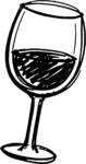 Wine Glass SVG Rough Ink Sketch Vector