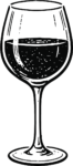 Wine Glass SVG Bold Sketch Vector