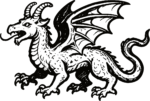 Winged Dragon SVG Bold Heraldic Vector