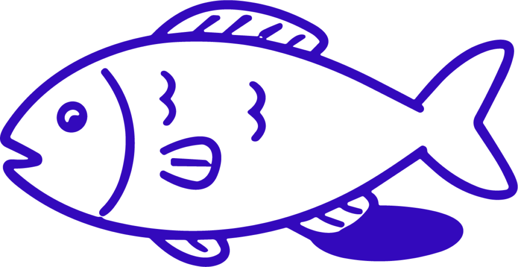 Winking Fish SVG Playful Blue Outline Vector