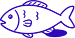 Winking Fish SVG Playful Blue Outline Vector