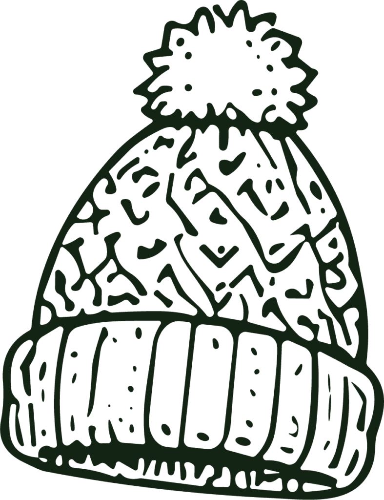 Winter Beanie Hat SVG Cozy Knit Outline Vector