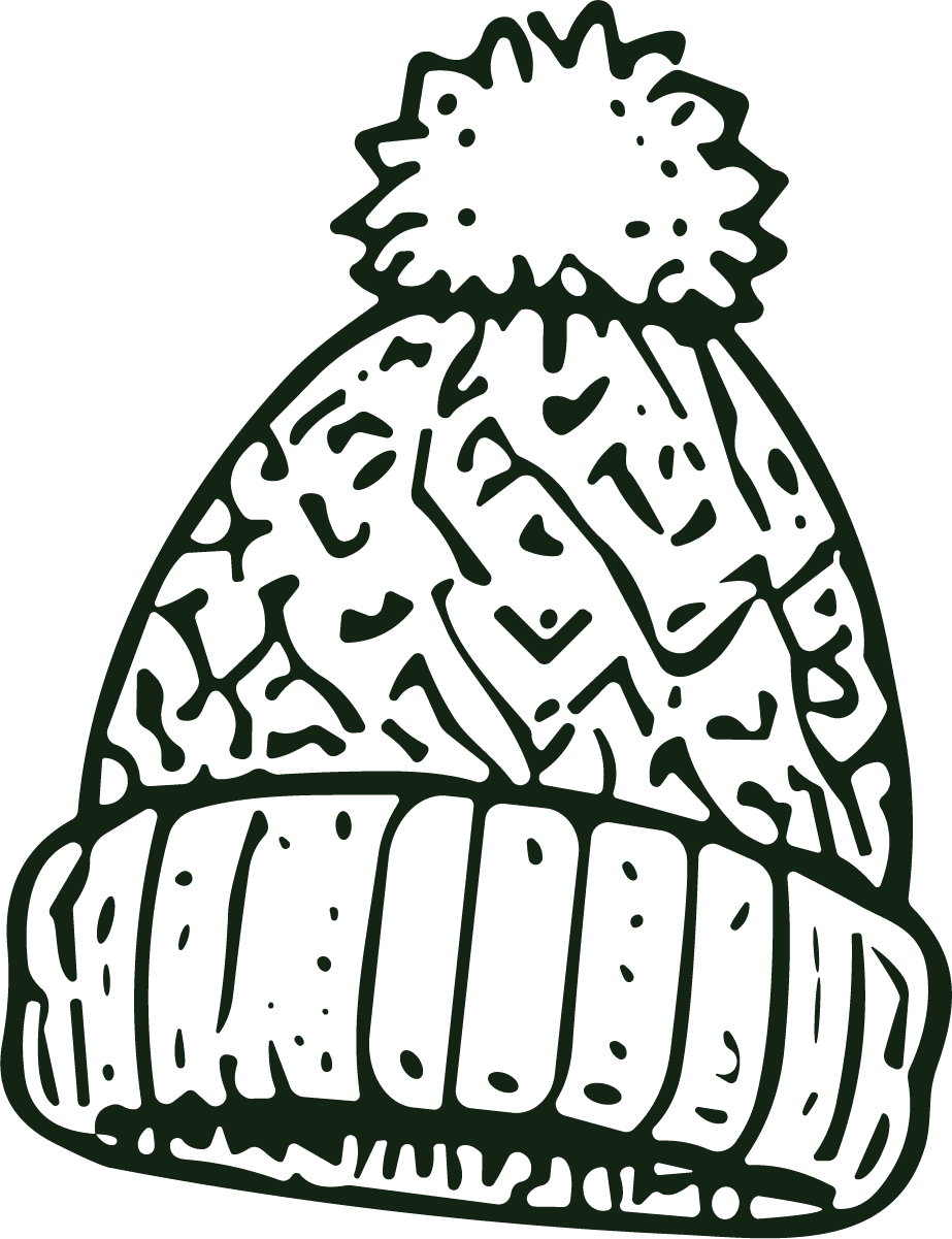 Winter Beanie Hat SVG Cozy Knit Outline Vector - Image 1
