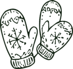Winter Mittens SVG Snowy Sketch Vector