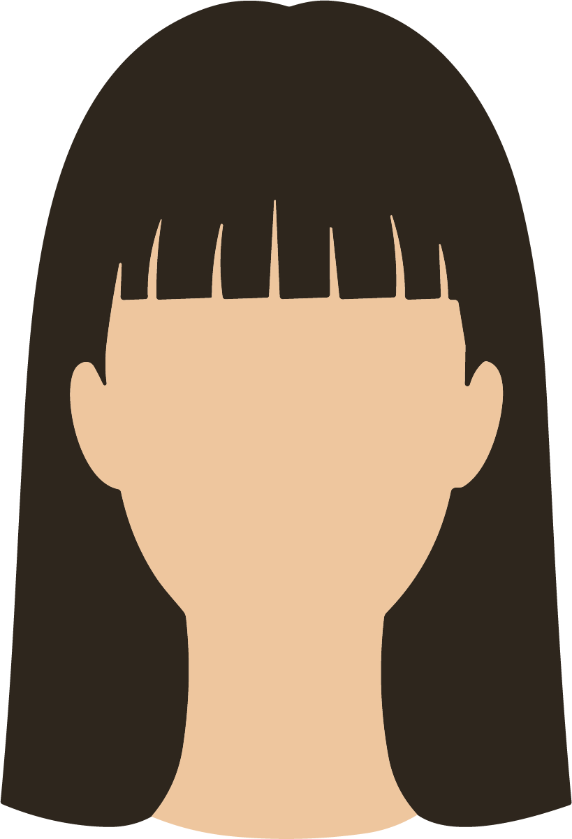 Woman With Bangs SVG Faceless Portrait Vector - Image 1