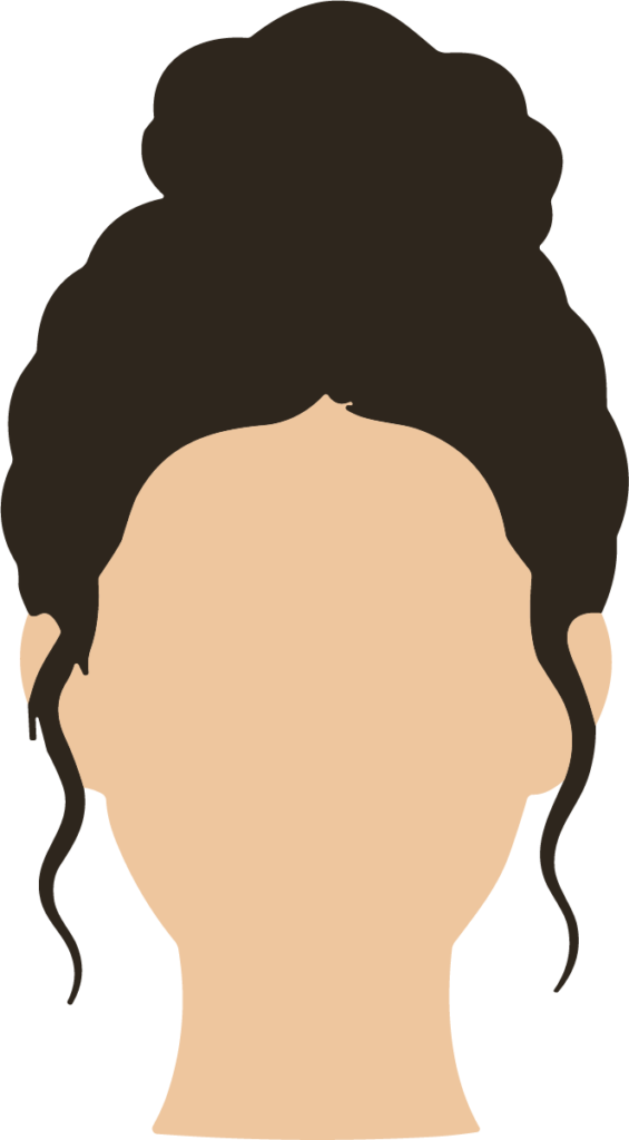 Woman With Bun SVG Faceless Portrait Vector